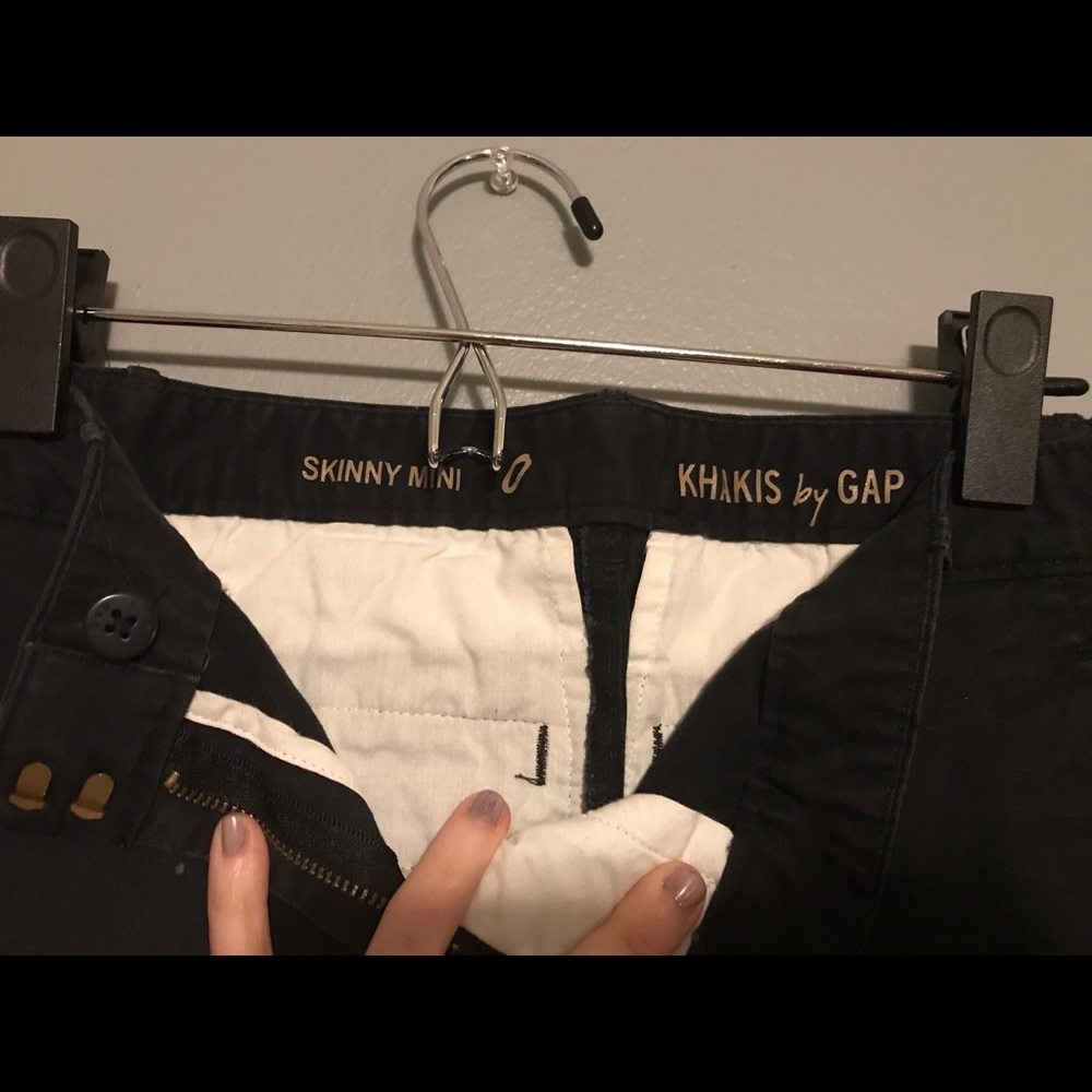 GAP skinny mini black khakis, Size 0